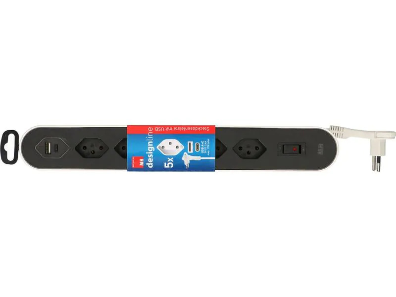 Max Hauri Steckdosenleiste Design Line  5x T13 USB A+C weiss