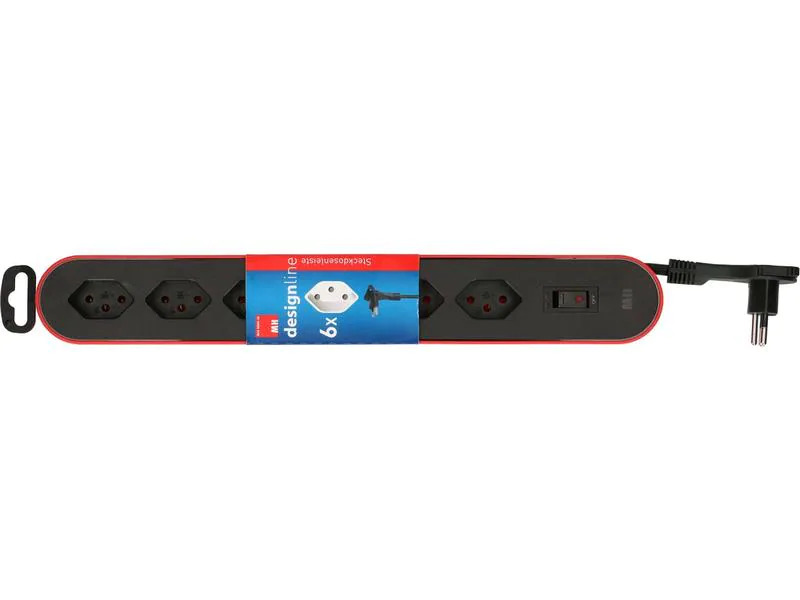Max Hauri Steckdosenleiste Design Line  6x T13 rot