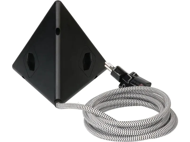 Max Hauri Steckdosenleiste Pyramide, Schwarz 2x T13, USB A+C 18W