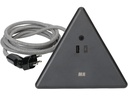 Max Hauri Steckdosenleiste Pyramide, Schwarz 2x T13, USB A+C 18W
