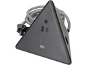 Max Hauri Steckdosenleiste Pyramide, Schwarz 2x T13, USB A+C 18W