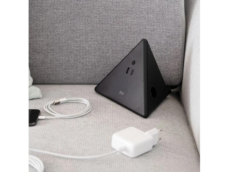 Max Hauri Steckdosenleiste Pyramide, Schwarz 2x T13, USB A+C 18W
