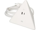 Max Hauri Steckdosenleiste Pyramide, Weiss 2x T13, USB A+C 18W