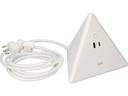 Max Hauri Steckdosenleiste Pyramide, Weiss 2x T13, USB A+C 18W