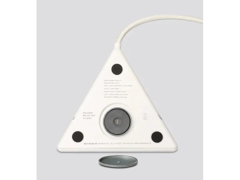 Max Hauri Steckdosenleiste Pyramide, Weiss 2x T13, USB A+C 18W