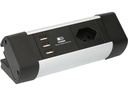 Max Hauri Tischsteckdosenleiste Office Line, 1x T13, 3x USB A