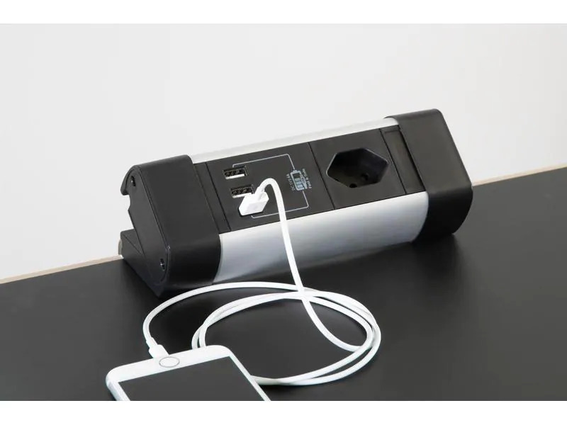 Max Hauri Tischsteckdosenleiste Office Line, 1x T13, 3x USB A
