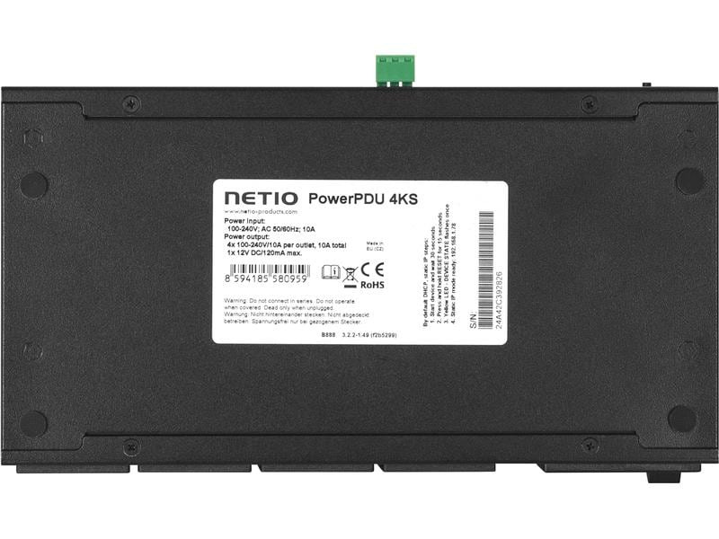NETIO IP-Steckerleiste PowerPDU 4 CH 4x C13 mit Leistungsmessung