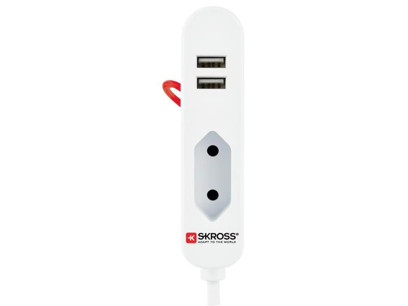 SKROSS Steckdosenleiste Travel Station 1x T11, 2x USB UK-Stecker
