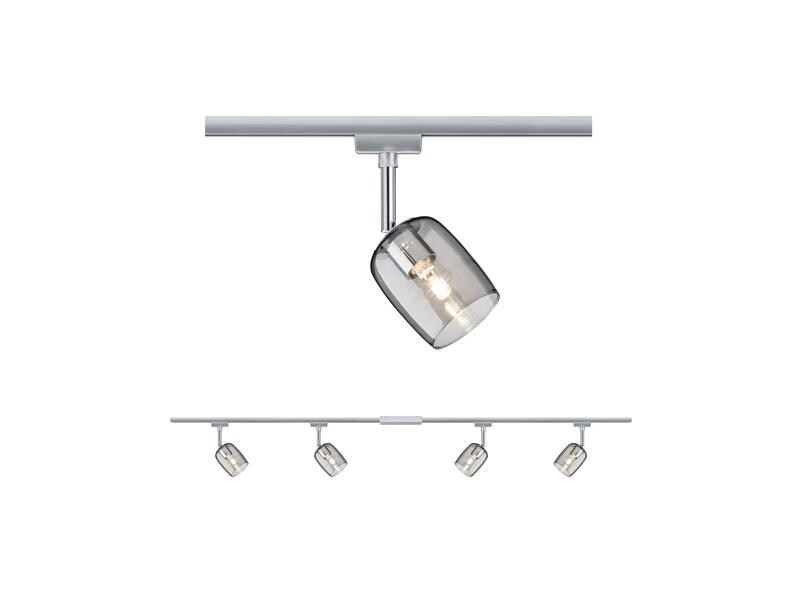 Paulmann Schienenspot URail Blossom Set, 4xG9, 40W,Chrom/Rauchglas