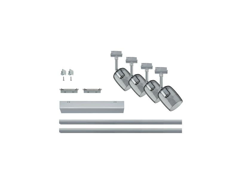 Paulmann Schienenspot URail Blossom Set, 4xG9, 40W,Chrom/Rauchglas
