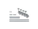 Paulmann Schienenspot URail Blossom Set, 4xG9, 40W,Chrom/Rauchglas