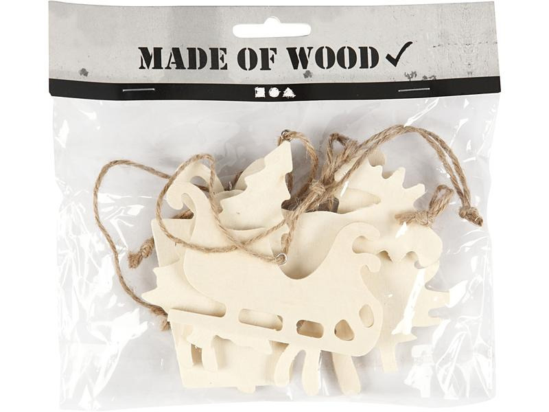 Creativ Company Deko Weihnachtsanhänger aus Sperrholz 7 - 9 cm, 6 Stück