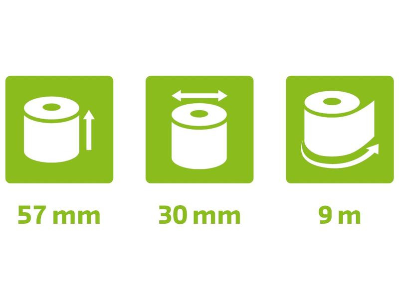 Exacompta Thermo-Papierrolle 57 x 30 x 12 mm, 9 m, 20 Stück
