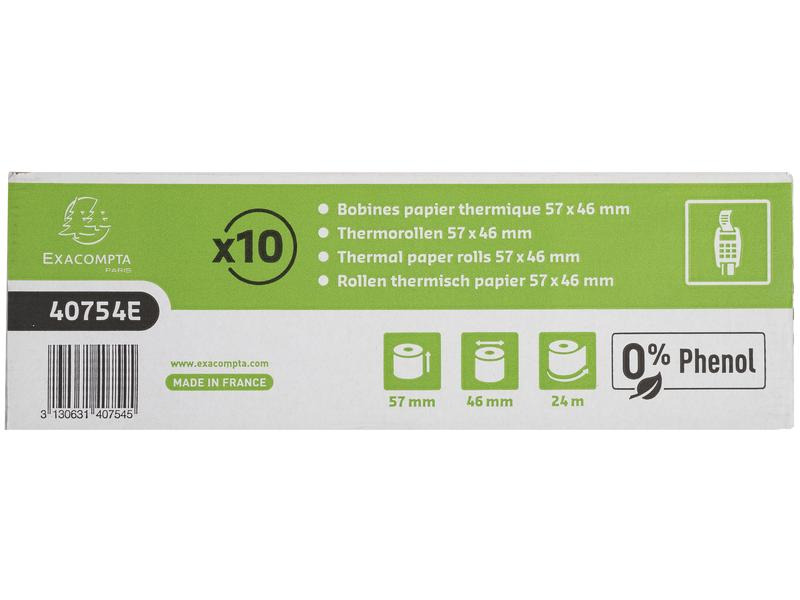 Exacompta Thermo-Papierrolle 57 x 46 x 12 mm, 24 m, 10 Stück