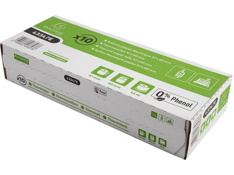 Exacompta Thermo-Papierrolle 57 x 60 x 12 mm, 44 m, 10 Stück