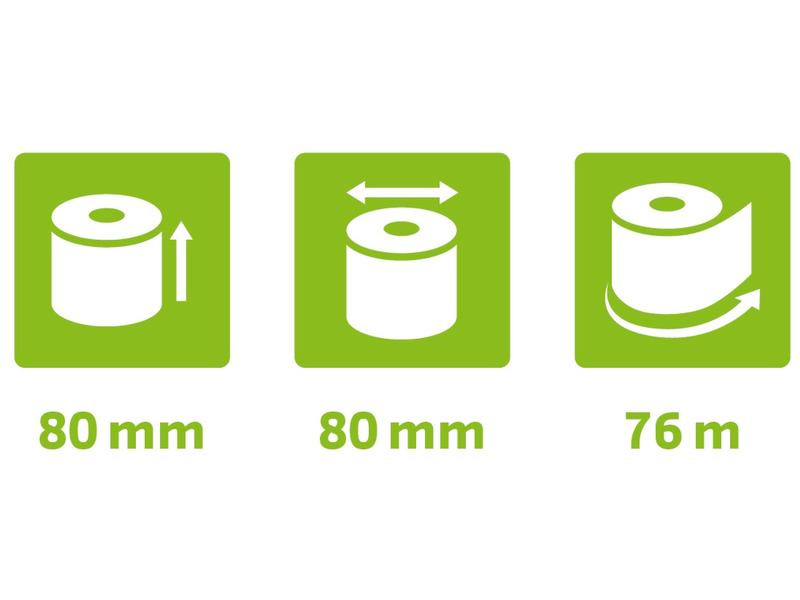 Exacompta Thermo-Papierrolle 80 x 80 x 12 mm, 76 m, 10 Stück