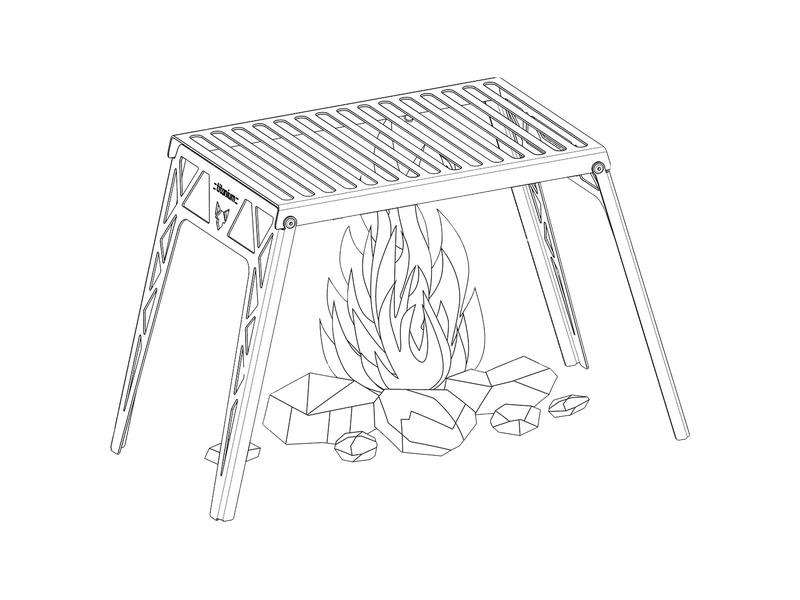 Fennek Grill Klapprost zu Hobo Premium, Titan