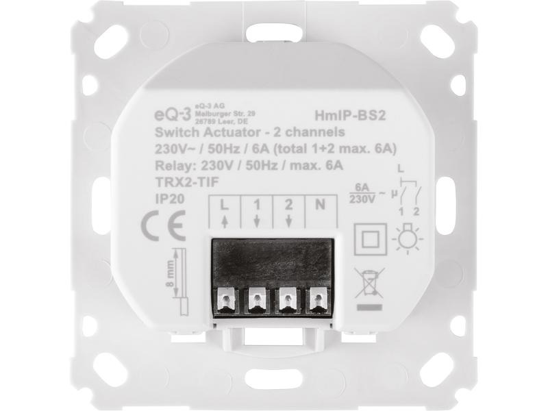 Homematic IP Funk-Schaltaktor 2-fach für Markenschalter