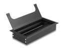 Delock Einbaurahmen für Tisch mit Bürste 160x80x28mm, Schwarz