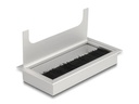 Delock Einbaurahmen für Tisch mit Bürste 160x80x28mm, Silber