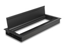 Delock Einbaurahmen für Tisch mit Bürste 300x120x28mm, Schwarz