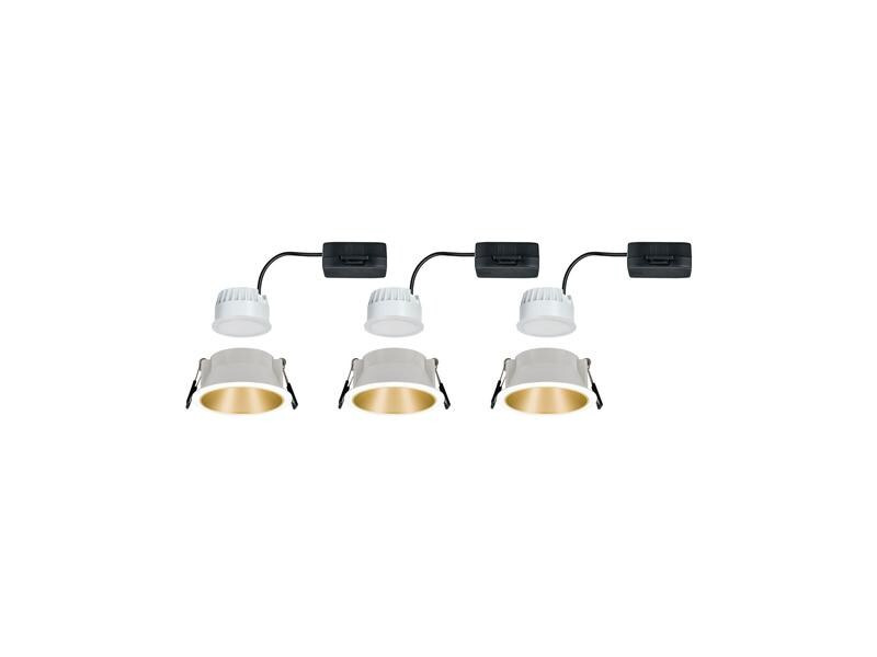 Paulmann Einbauspot Cole Coin 3-Stepdim Set, 18W, 2700 K, Weiss/ Gold