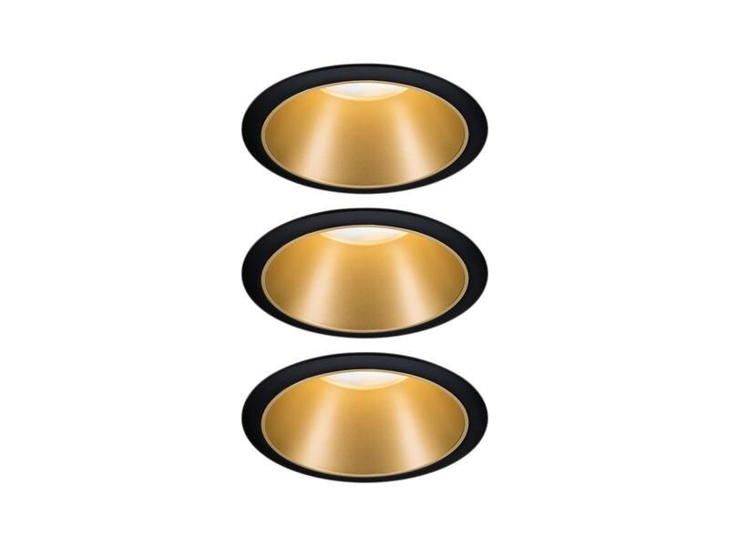 Paulmann Einbauspot Cole Coin 3-Stepdim Set, 18W, 2700K, Schwarz/Gold