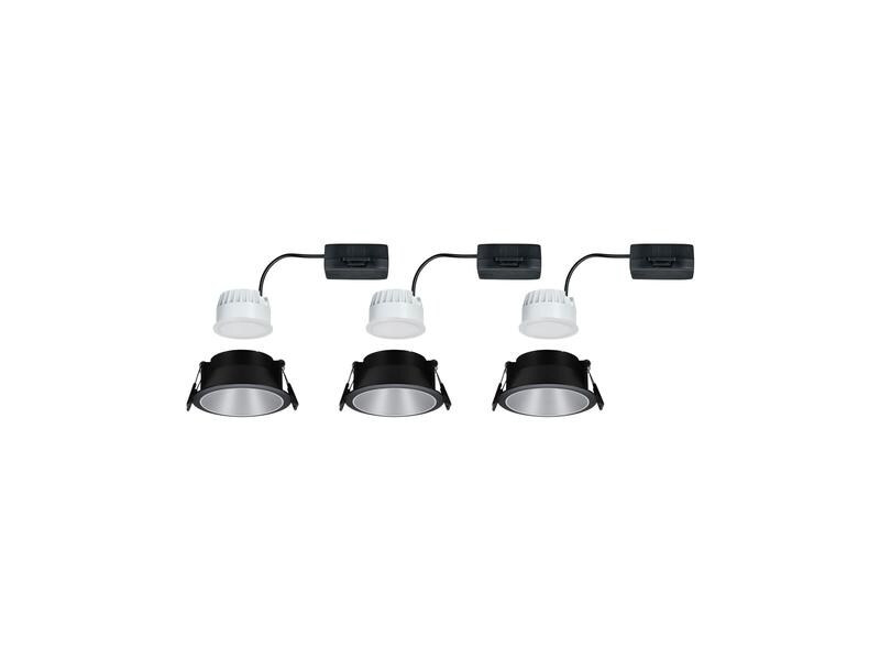 Paulmann Einbauspot Cole Coin 3-Stepdim Set, 18W,2700K,Schwarz/Silber