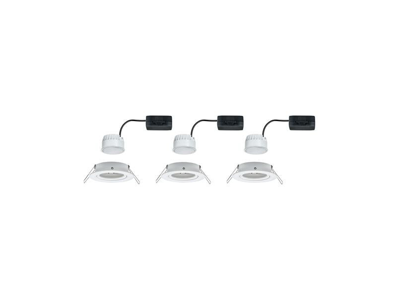 Paulmann Einbauspot Nova Coin Set, 3 x 6 W, 2700 K, Weiss