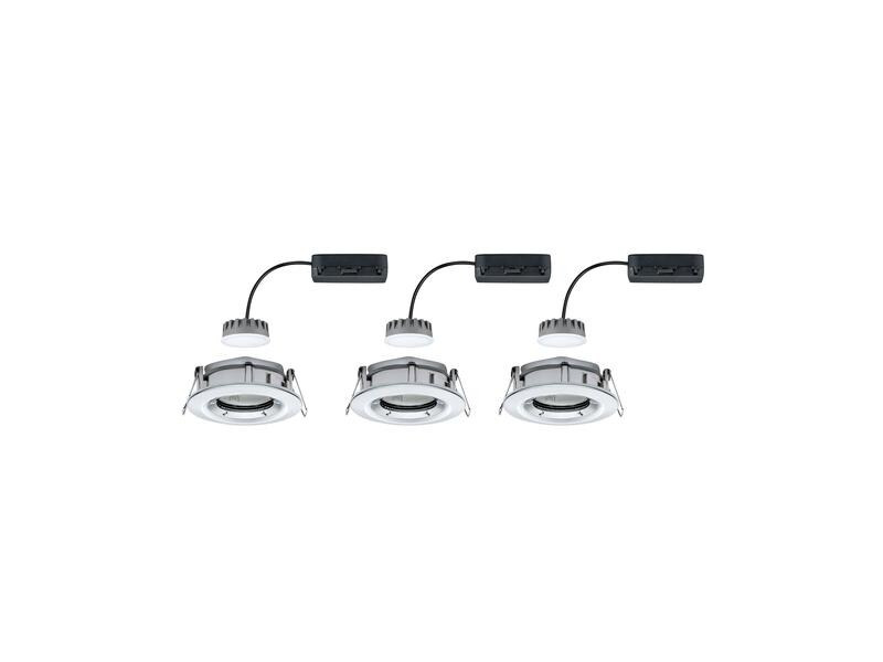 Paulmann Einbauspot Nova Plus Coin Set, 3 x 6 W, 2700 K, Chrom