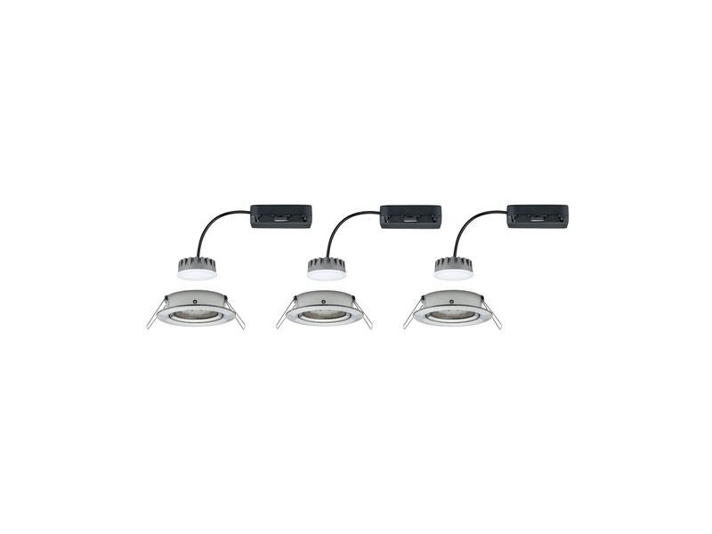 Paulmann Einbauspot Nova Plus Coin Set, 3 x 6 W, 2700 K, Eisen