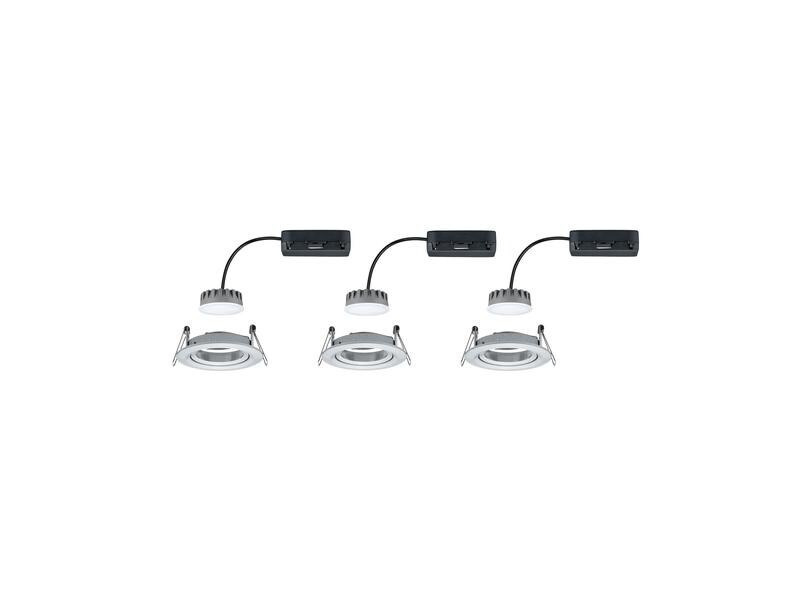 Paulmann Einbauspot Nova Plus Coin Set, 3 x 6 W, 2700 K, Silber