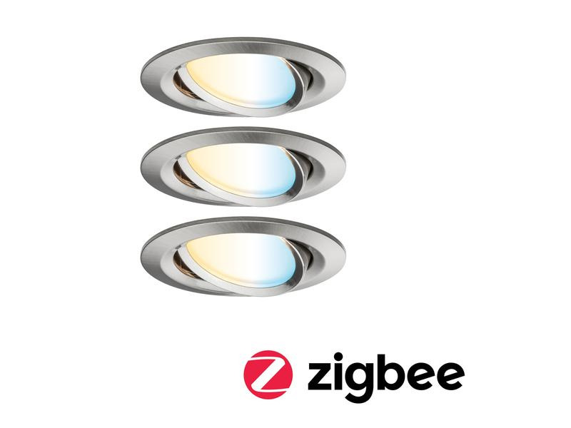 Paulmann Einbauspot Nova Plus Set, 3 x 6 W, 2700- 6500 K, Eisen