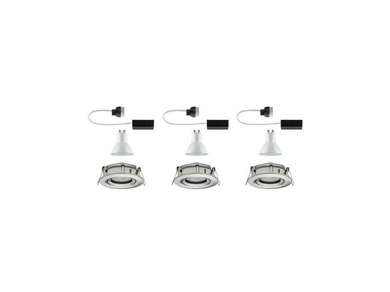 Paulmann Einbauspot Nova Plus Set, 3 x 7 W, 2700 K, Eisen