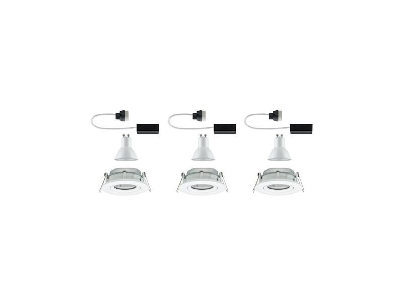 Paulmann Einbauspot Nova Plus Set, 3 x 7 W, 2700 K, Weiss
