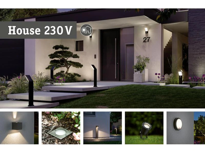 Paulmann Wandleuchte Flame, 2 x 6 W, 3000 K, Anthrazit