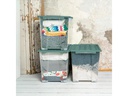 Rotho Aufbewahrungsbox Evo Safe 65 l, Grün/Transparent