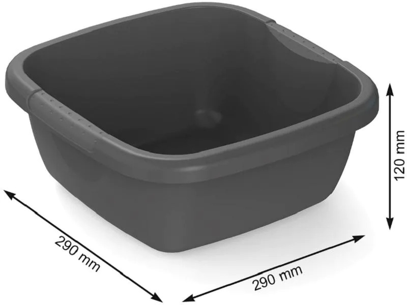 Rotho Becken Daily eckig, 5 l, Schwarz