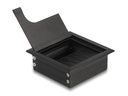 Delock Einbaurahmen für Tisch mit Bürste 80x80x28mm, Schwarz
