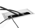 Delock Einbaurahmen für Tisch mit Bürste 80x80x28mm, Silber