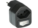 Max Hauri Abzweigstecker 1x T13 mit Schalter Schwarz