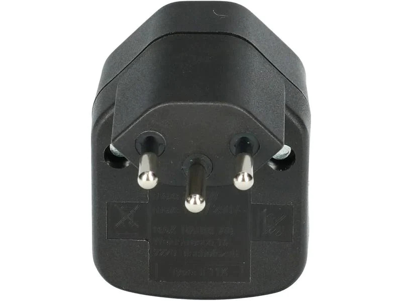 Max Hauri Abzweigstecker 1x T13 mit Schalter Schwarz