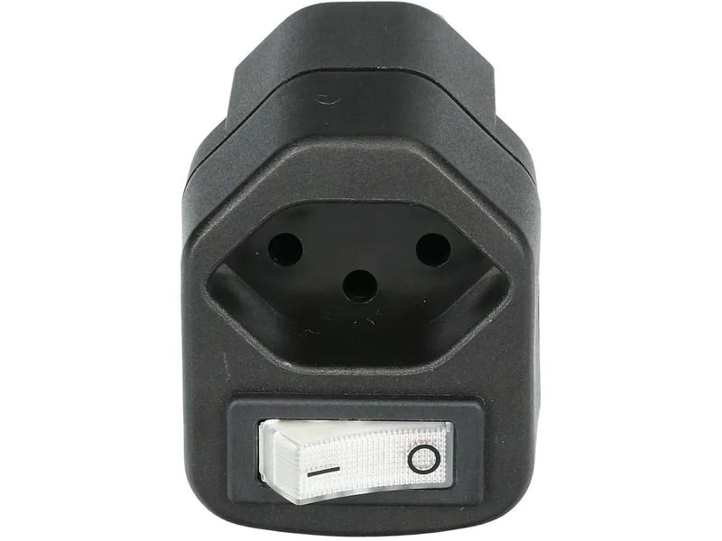 Max Hauri Abzweigstecker 1x T13 mit Schalter Schwarz