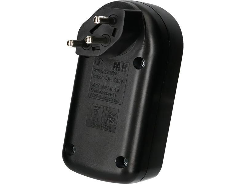 Max Hauri Mehrfachstecker maxADAPT 2 x T13 mit Schalter, Schwarz