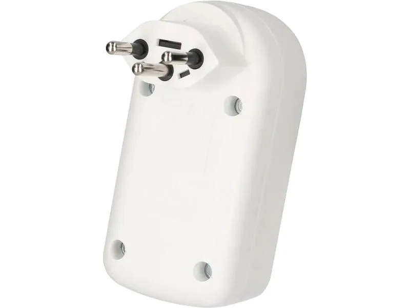 Max Hauri Mehrfachstecker maxADAPT 2 x T13 mit Schalter, Weiss