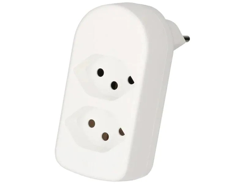 Max Hauri Mehrfachstecker maxADAPT 2 x T13, Weiss