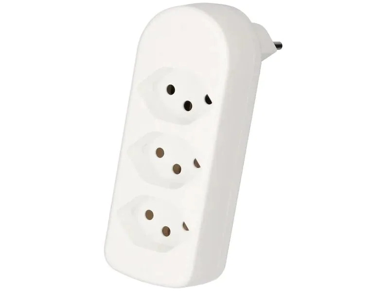 Max Hauri Mehrfachstecker maxADAPT 3 x T13, Weiss