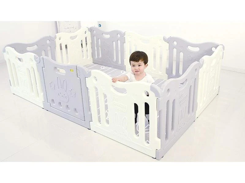 BABY CARE Laufgitter Melange Grey 2.19 m x 1.47 m x 63 cm