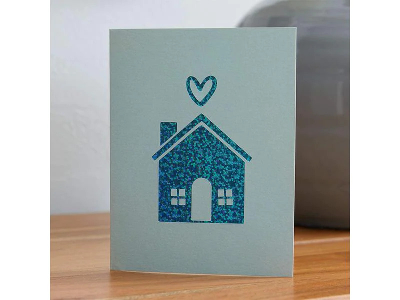 Cricut Blankokarte Joy cut-away 10.8 x 14 cm, Blau/Khaki